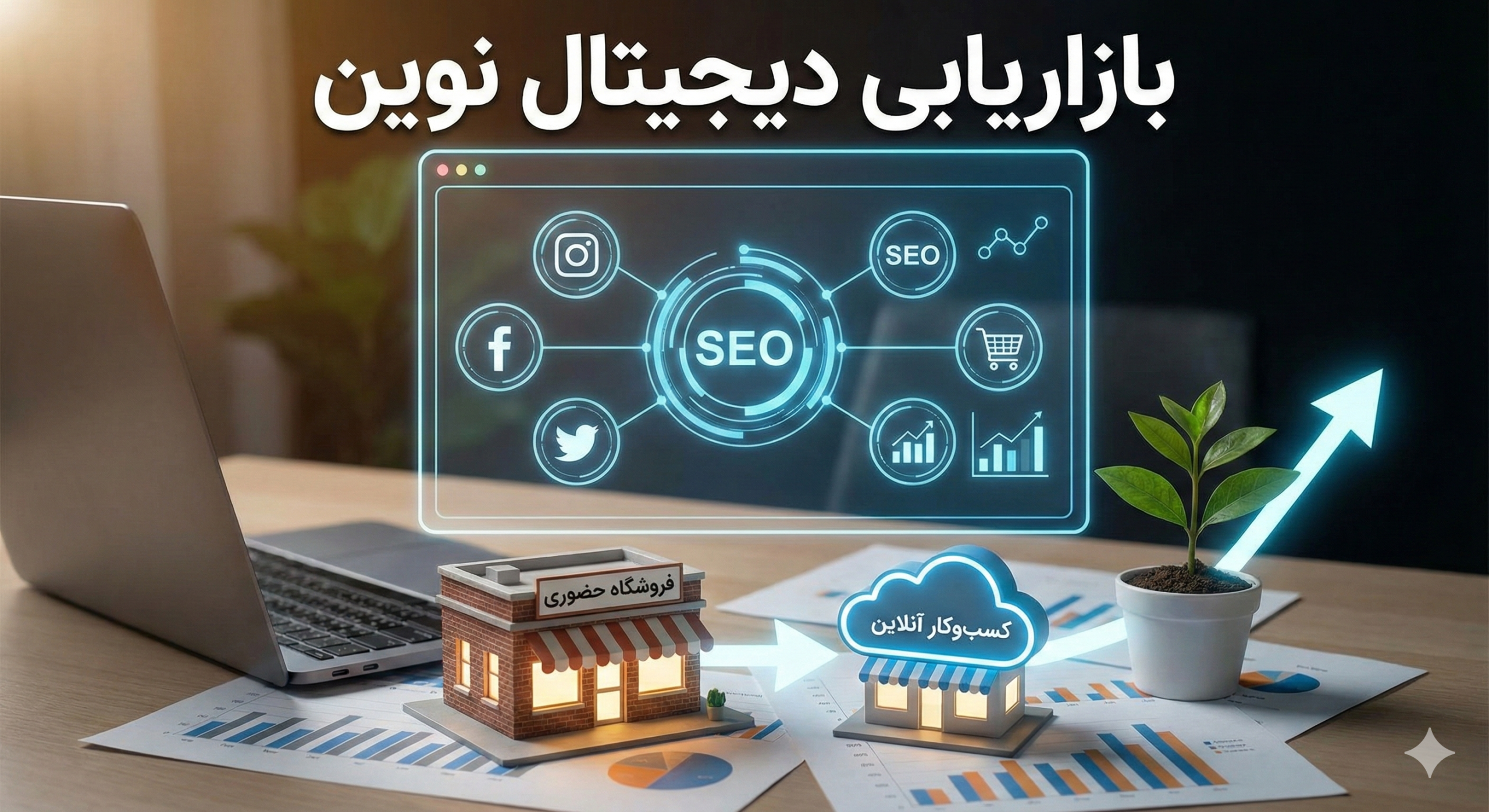 بازاریابی دیجیتال نوین: راهکارهای پیشرفته برای رشد و توسعه کسب‌وکارهای حضوری و آنلاین